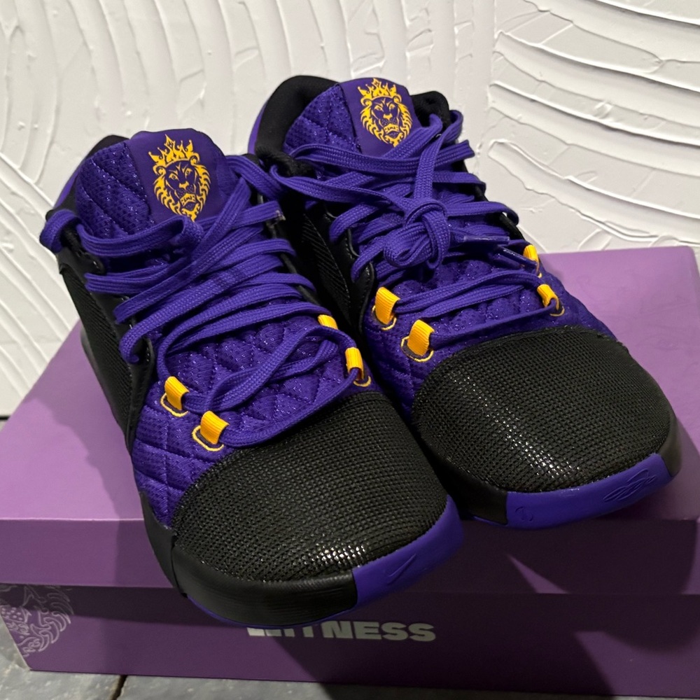 Nike Purple and Black Sneakers with Yellow Highlights